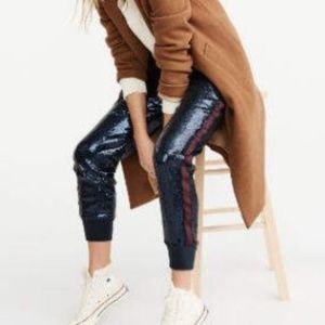 Abercrombie & Fitch Navy Sequin Joggers